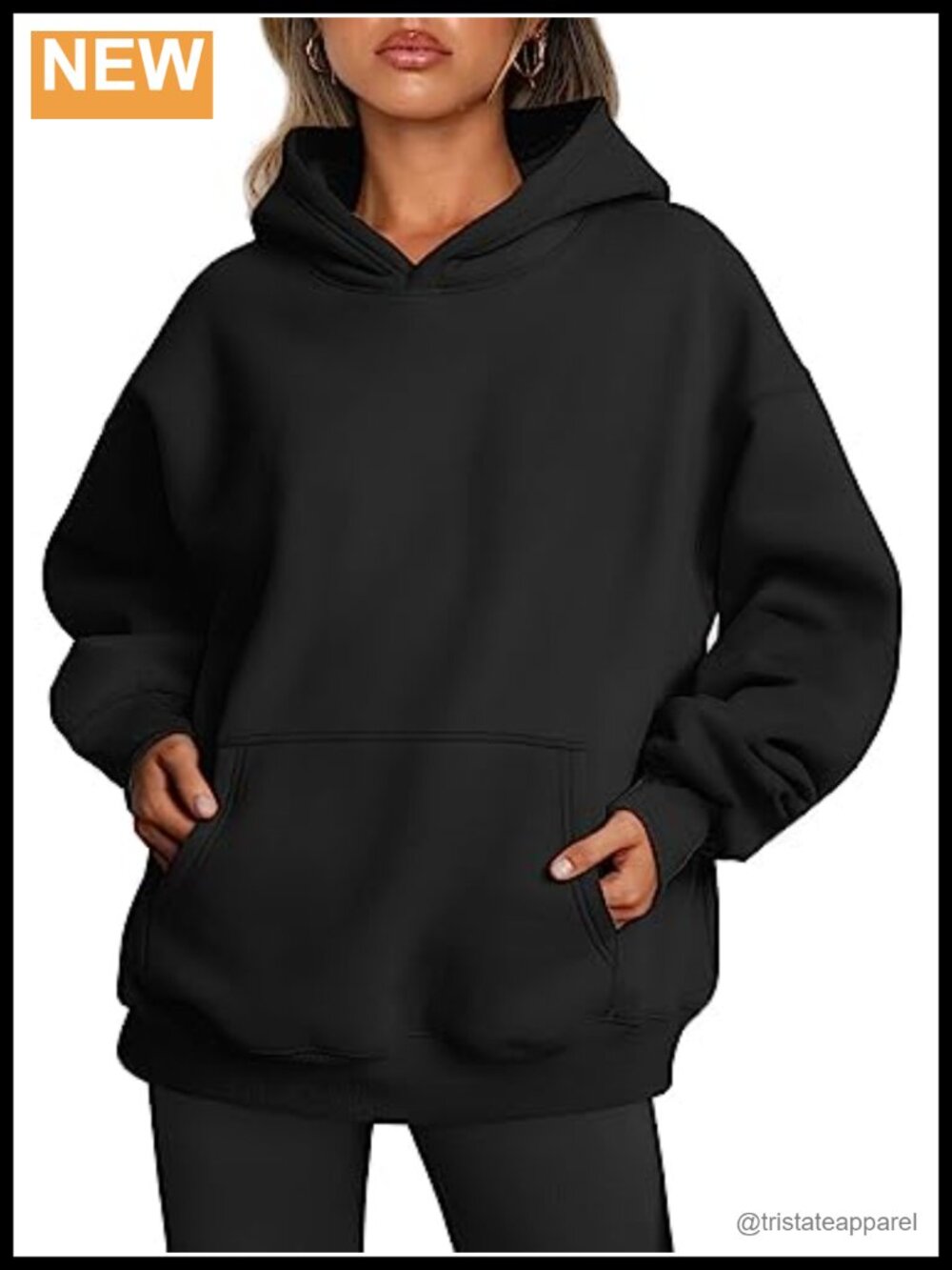 Oversized Hoodie Womens 50% Cotton 50% Polyester Fleece Pullover Sweatshirt